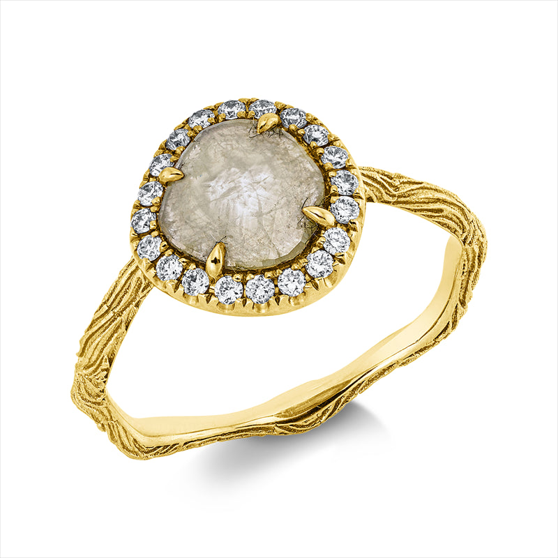 Ring    aus 750/-18 Karat Gelbgold mit 21 Diamanten 0