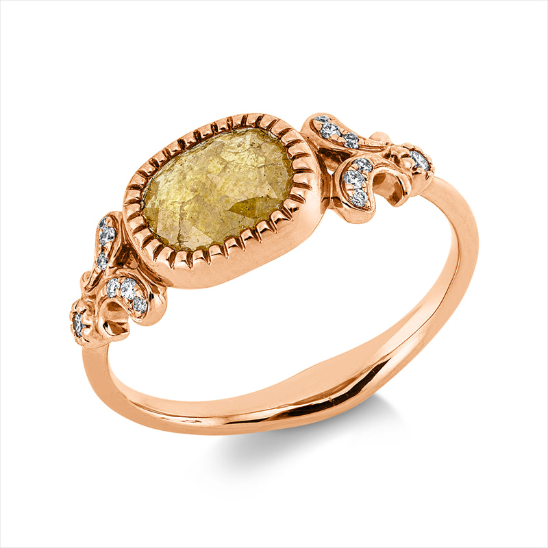 Ring    aus 750/-18 Karat Rotgold mit 15 Diamanten 1