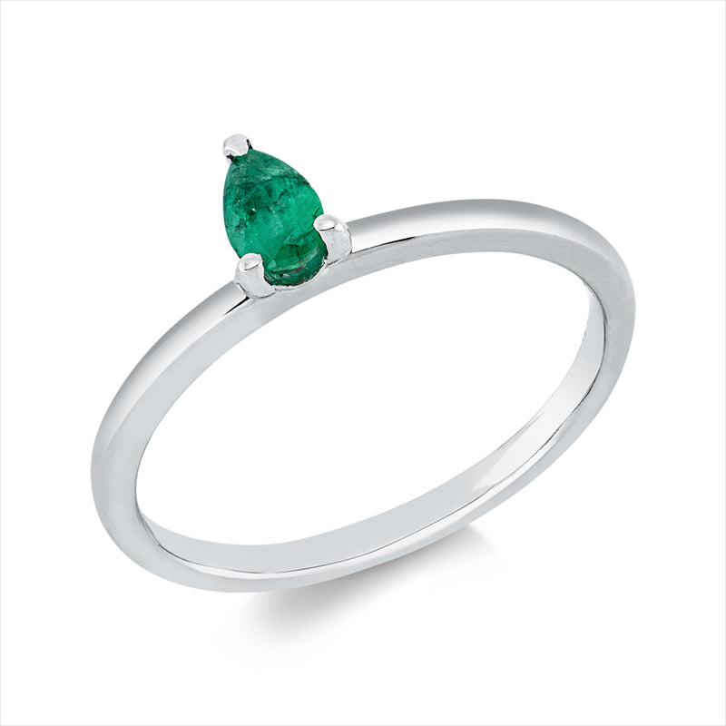 Ring mit Smaragd  aus 750/-18 Karat Weißgold  