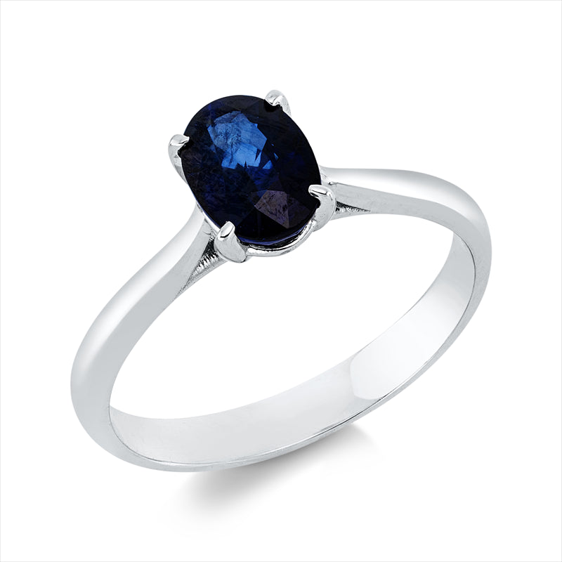 Ring mit Saphir  aus 750/-18 Karat Weißgold  