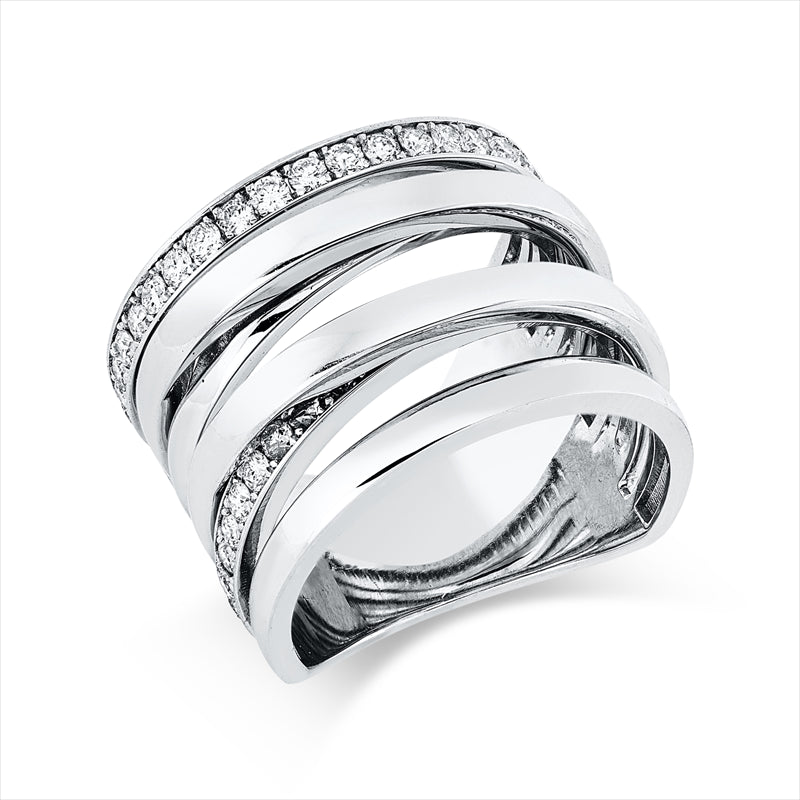 Ring    aus 750/-18 Karat Weißgold mit 46 Diamanten 0