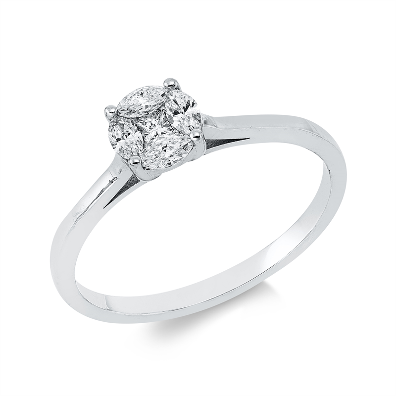 Ring    aus 750/-18 Karat Weißgold mit 5 Diamanten 0