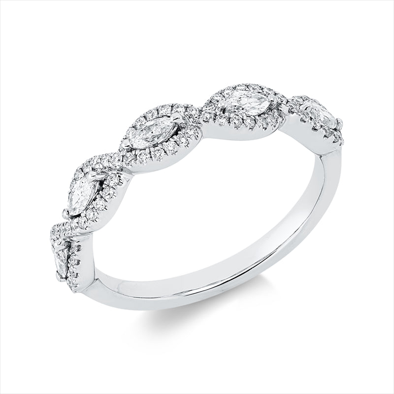 Ring    aus 750/-18 Karat Weißgold mit 75 Diamanten 0