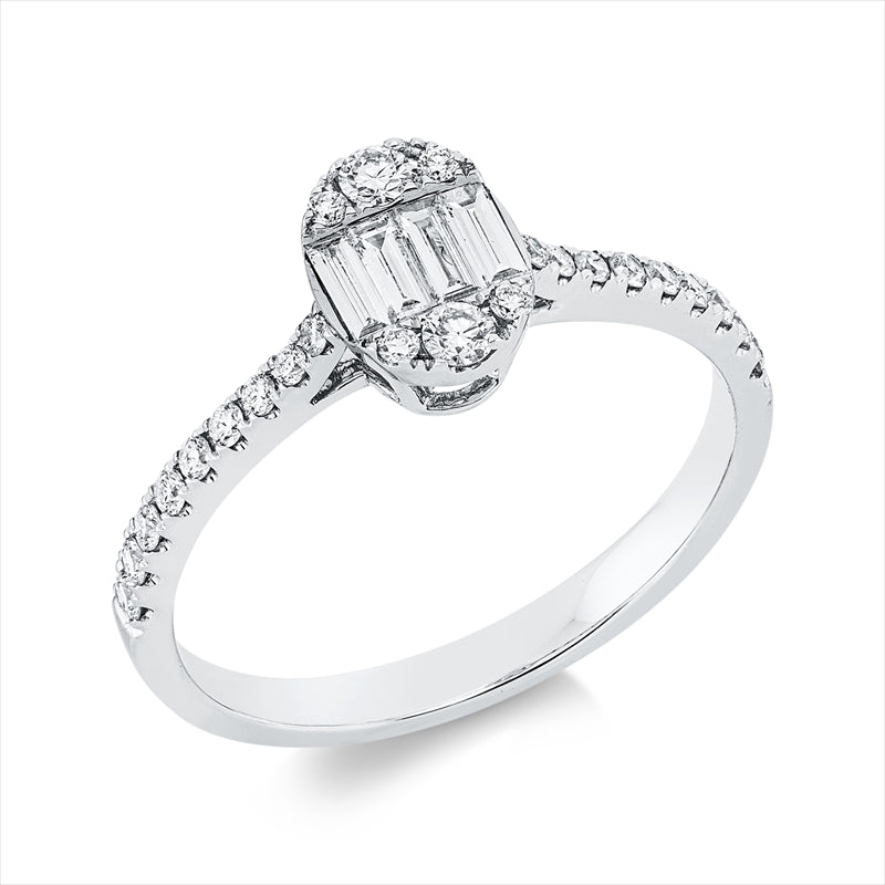 Ring    aus 750/-18 Karat Weißgold mit 28 Diamanten 0