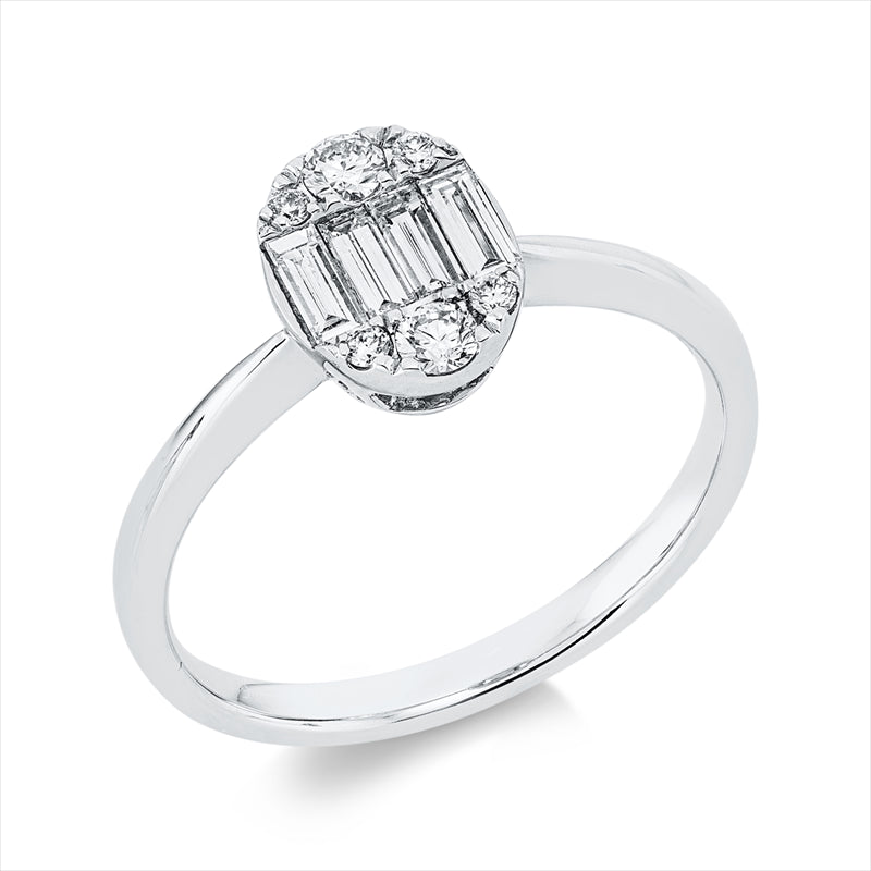 Ring    aus 750/-18 Karat Weißgold mit 10 Diamanten 0