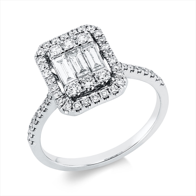 Ring    aus 750/-18 Karat Weißgold mit 55 Diamanten 0