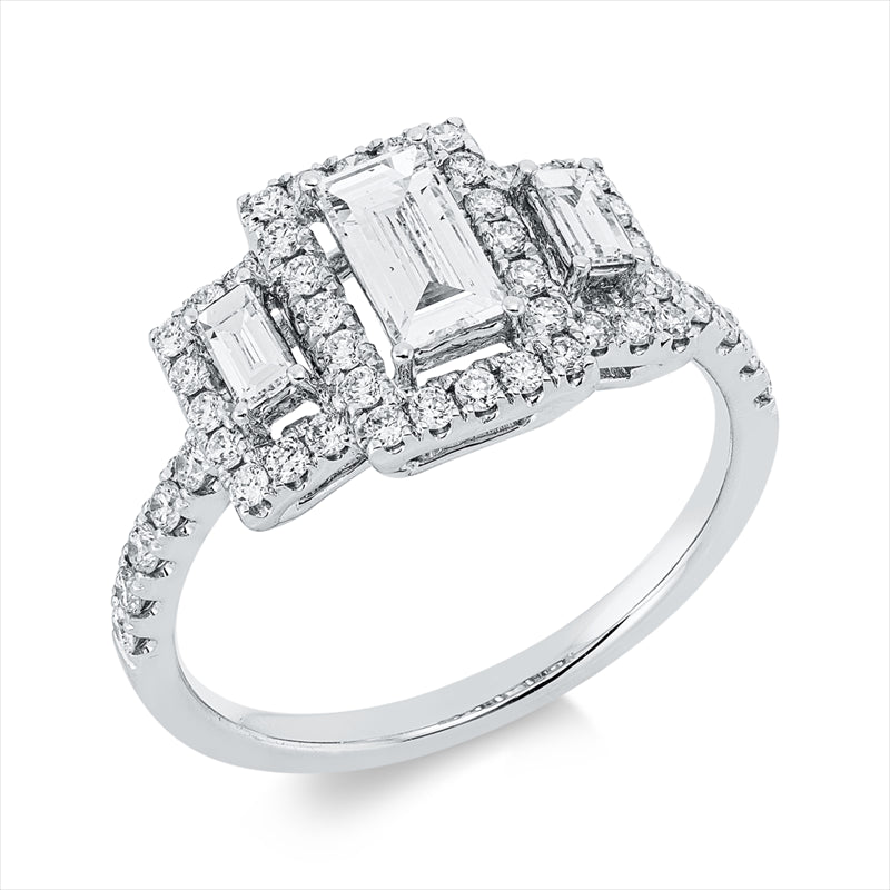 Ring    aus 750/-18 Karat Weißgold mit 51 Diamanten 0