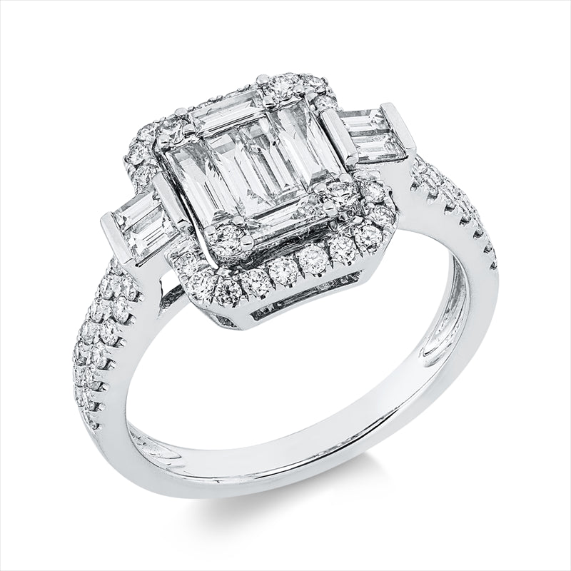 Ring    aus 750/-18 Karat Weißgold mit 62 Diamanten 1