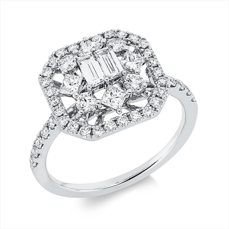 Ring    aus 750/-18 Karat Weißgold mit 50 Diamanten 1