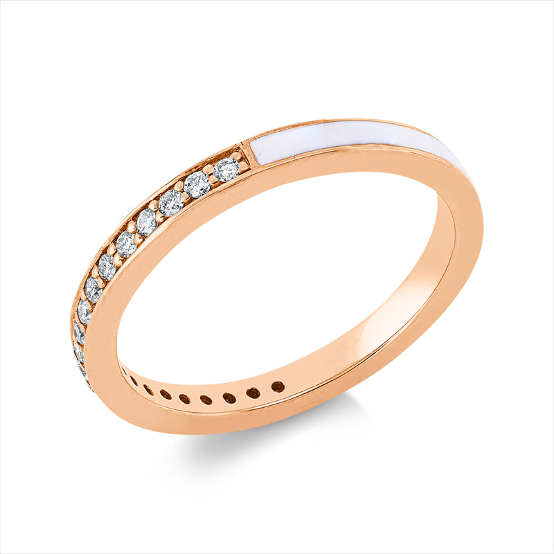 Ring mit Emaille  aus 750/-18 Karat Rotgold mit 20 Diamanten 0