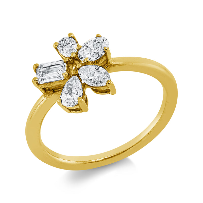 Ring    aus 750/-18 Karat Gelbgold mit 5 Diamanten 0