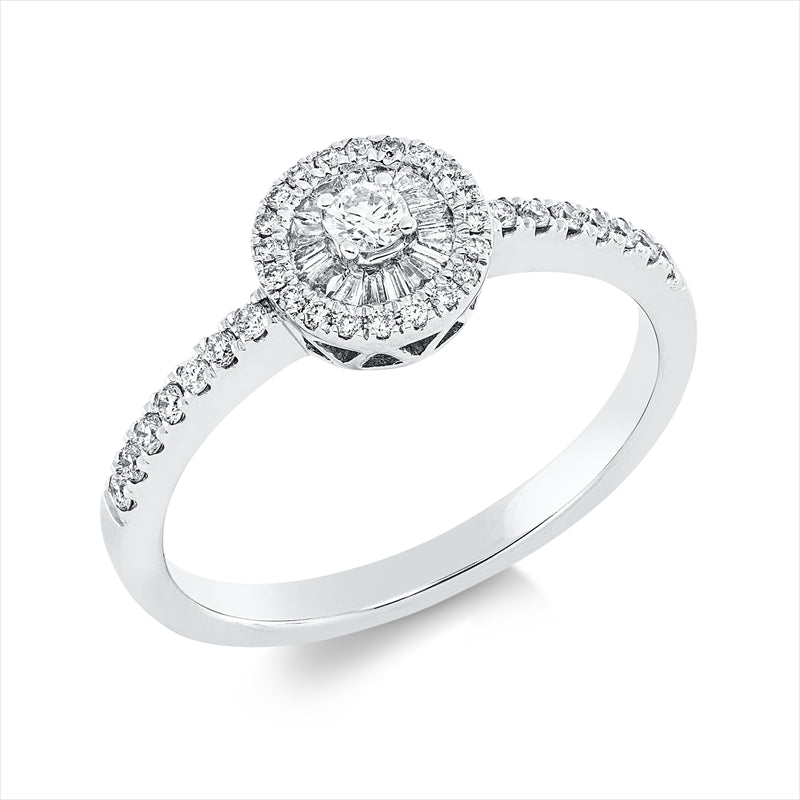 Ring    aus 750/-18 Karat Weißgold mit 50 Diamanten 0