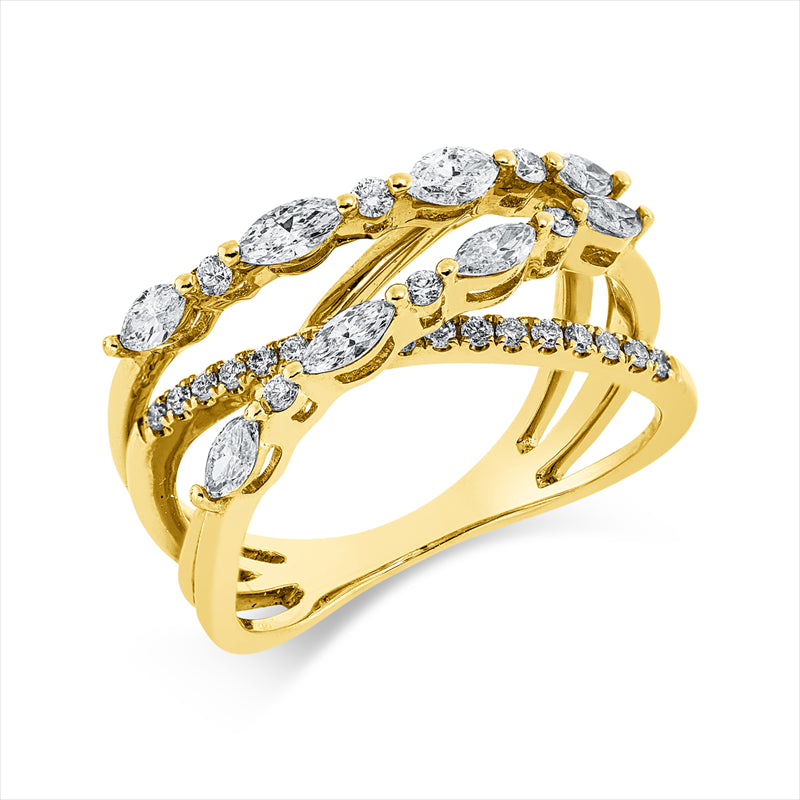 Ring    aus 750/-18 Karat Gelbgold mit 31 Diamanten 0