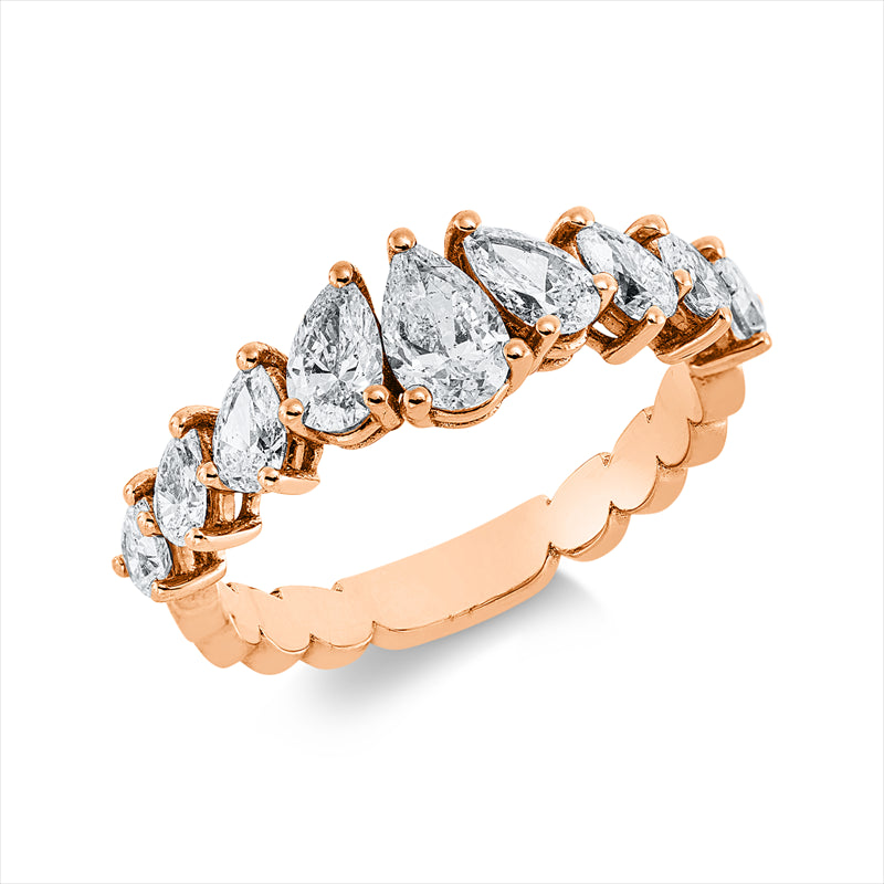 Ring    aus 750/-18 Karat Rotgold mit 9 Diamanten 1