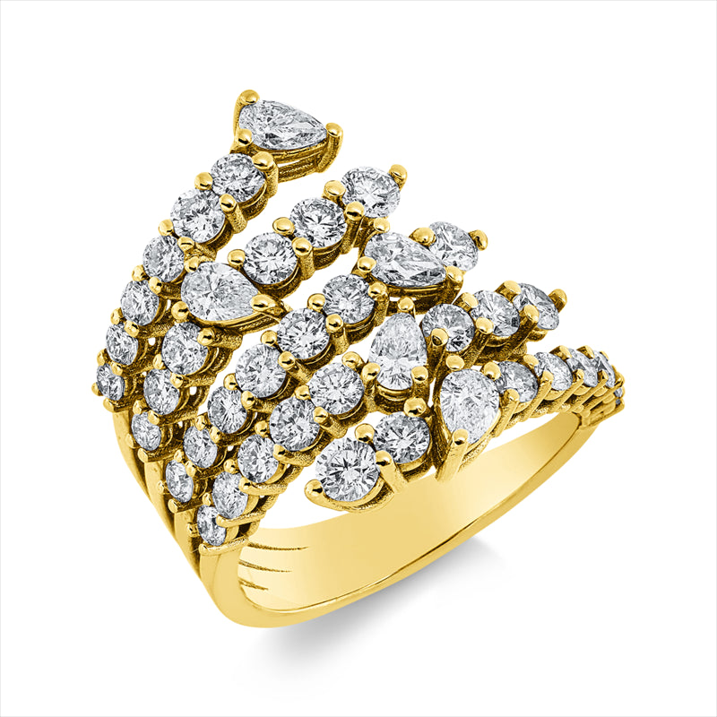 Ring    aus 750/-18 Karat Gelbgold mit 40 Diamanten 2