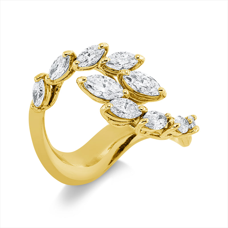 Ring    aus 750/-18 Karat Gelbgold mit 10 Diamanten 1