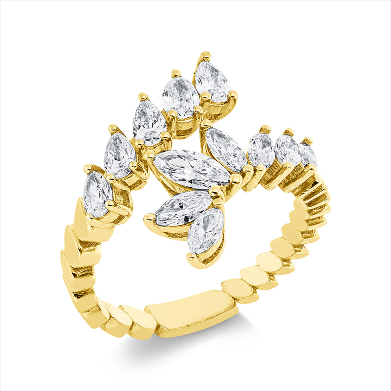 Ring    aus 750/-18 Karat Gelbgold mit 12 Diamanten 1