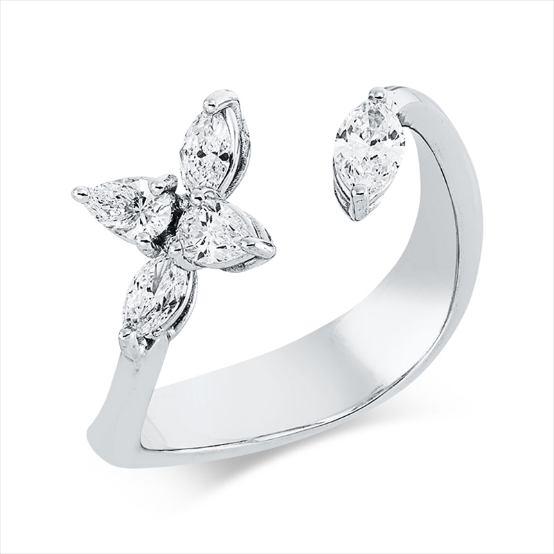 Ring    aus 750/-18 Karat Weißgold mit 5 Diamanten 0