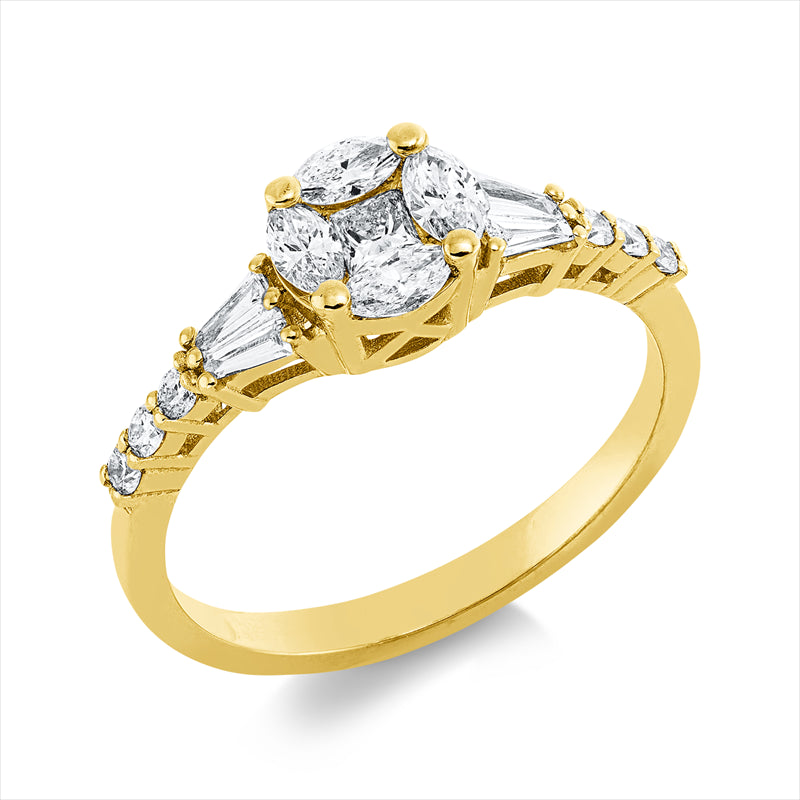 Ring    aus 750/-18 Karat Gelbgold mit 15 Diamanten 0
