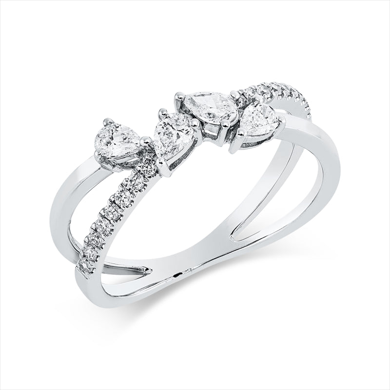 Ring    aus 750/-18 Karat Weißgold mit 21 Diamanten 0