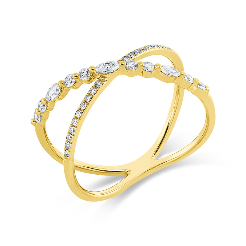 Ring    aus 750/-18 Karat Gelbgold mit 31 Diamanten 0