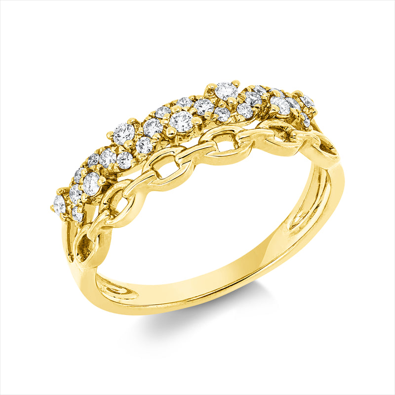 Ring    aus 750/-18 Karat Gelbgold mit 25 Diamanten 0