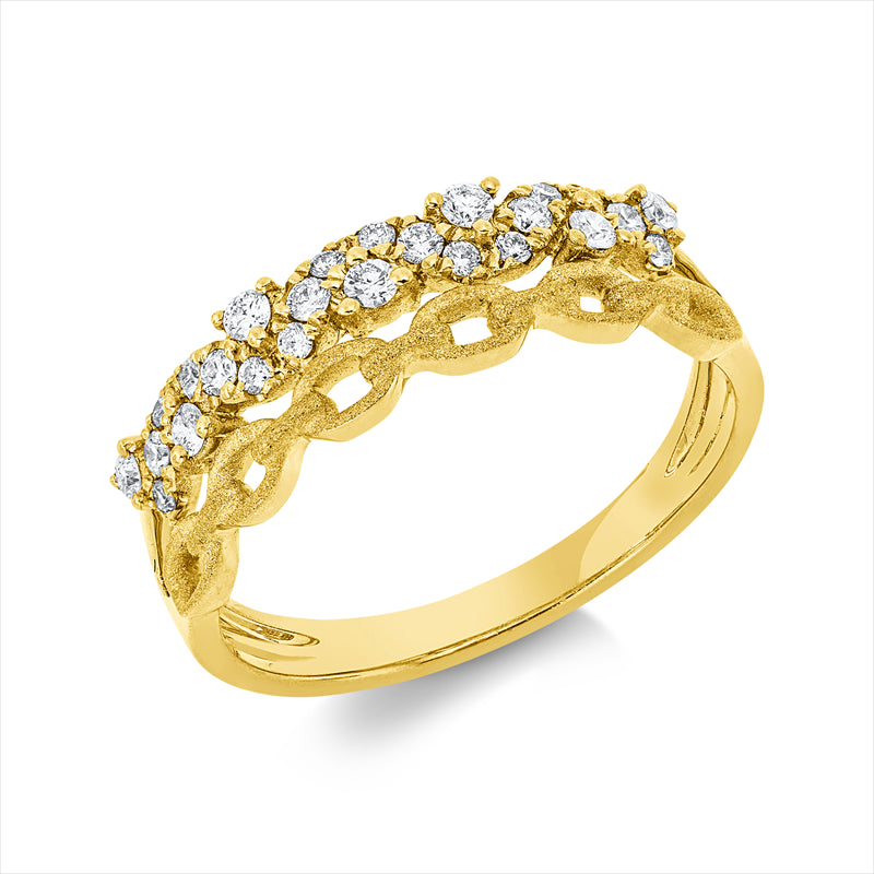 Ring    aus 750/-18 Karat Gelbgold mit 25 Diamanten 0