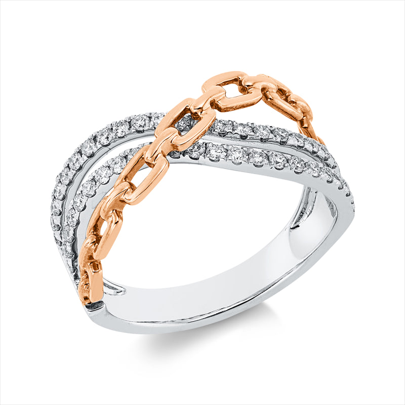 Ring    aus 750/-18 Karat Weißgold / Rotgold mit 46 Diamanten 0