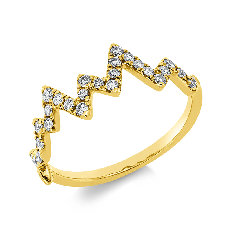 Ring    aus 750/-18 Karat Gelbgold mit 27 Diamanten 0