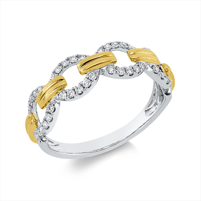 Ring    aus 750/-18 Karat Weißgold / Gelbgold mit 40 Diamanten 0