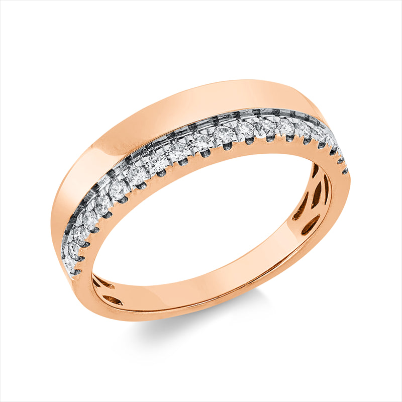 Ring    aus 750/-18 Karat Rotgold / Weißgold mit 19 Diamanten 0