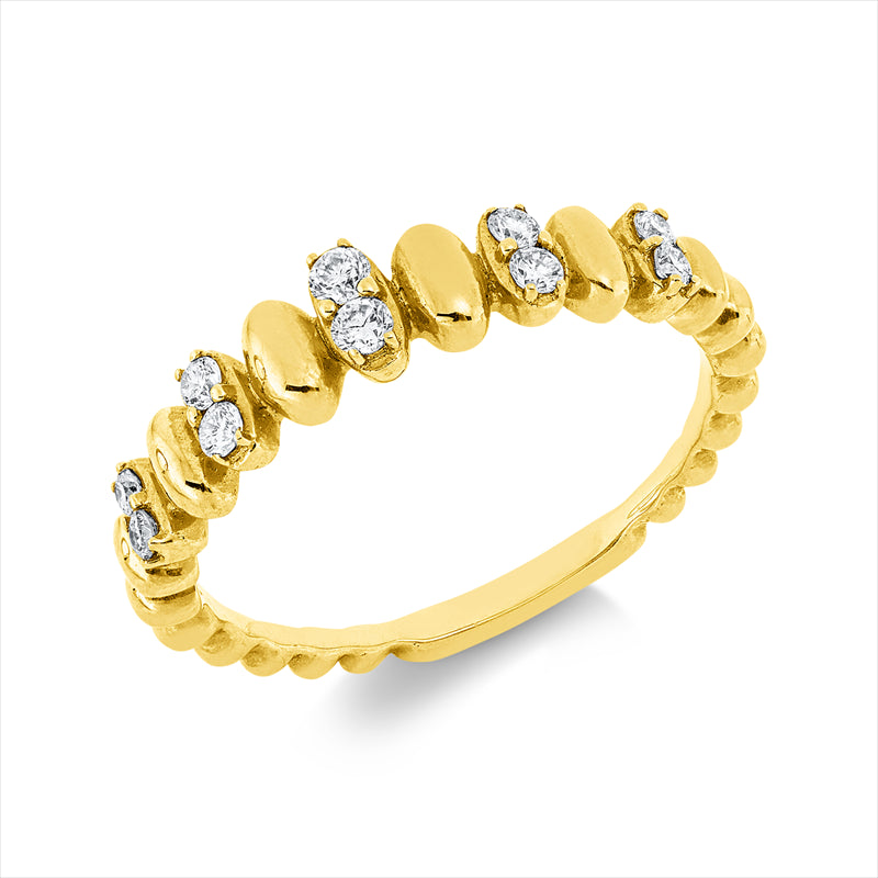 Ring    aus 750/-18 Karat Gelbgold mit 10 Diamanten 0