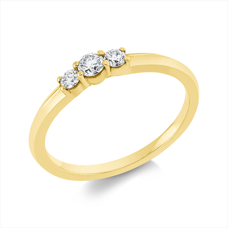 Ring    aus 750/-18 Karat Gelbgold mit 3 Diamanten 0