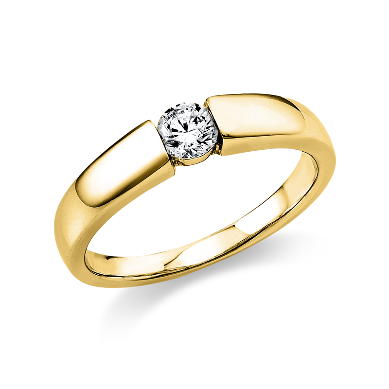 Ring    aus 750/-18 Karat Gelbgold mit 1 Diamant 0