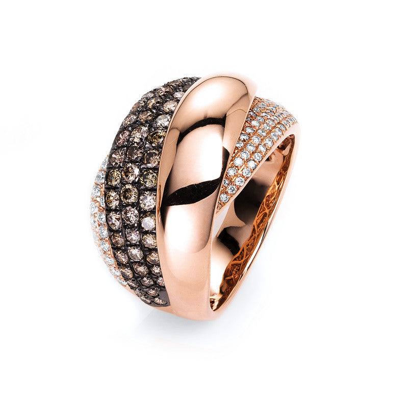 Ring    aus 750/-18 Karat Rotgold mit 136 Diamanten 1