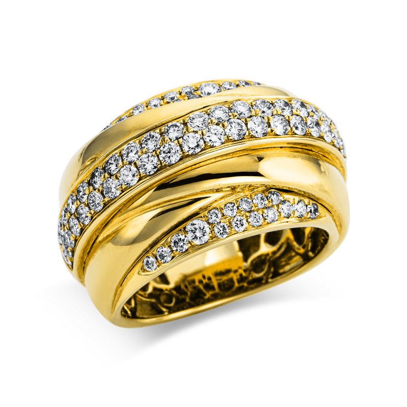 Ring    aus 750/-18 Karat Gelbgold mit 78 Diamanten 1
