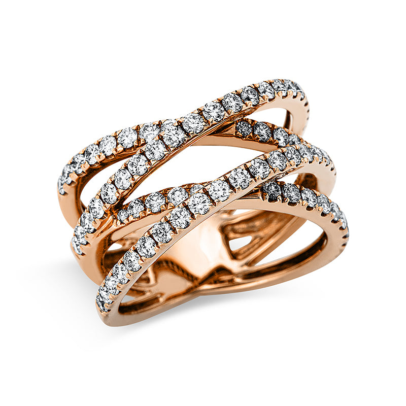 Ring    aus 750/-18 Karat Rotgold mit 68 Diamanten 1