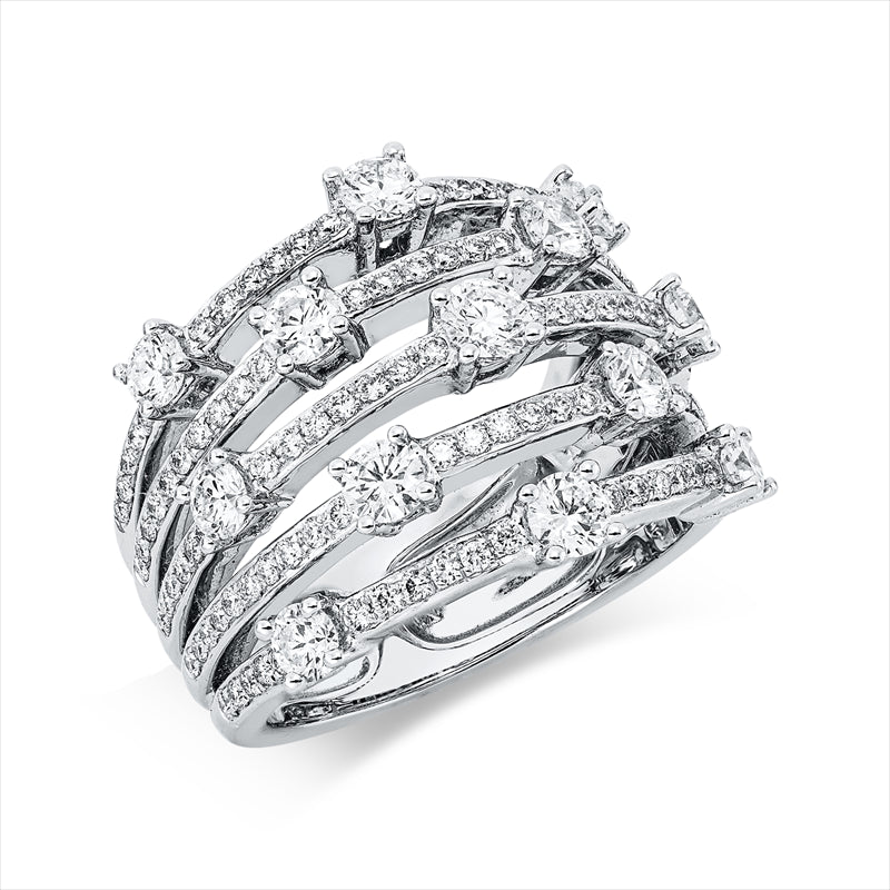 Ring    aus 750/-18 Karat Weißgold mit 135 Diamanten 1