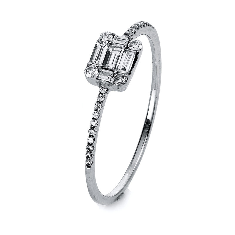 Ring    aus 750/-18 Karat Weißgold mit 31 Diamanten 0