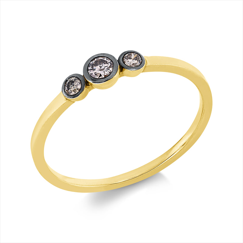 Ring    aus 585/-14 Karat Gelbgold mit 3 Diamanten 0