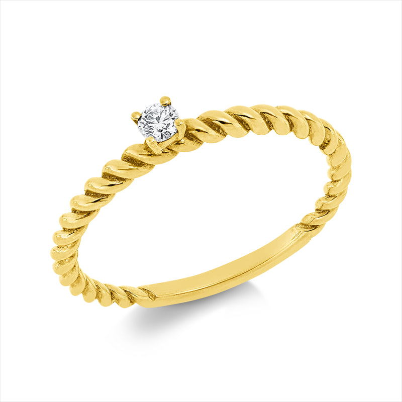 Ring    aus 750/-18 Karat Gelbgold mit 1 Diamant 0