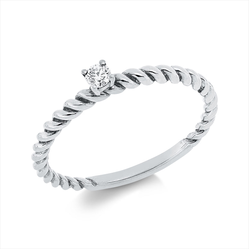 Ring    aus 750/-18 Karat Weißgold mit 1 Diamant 0