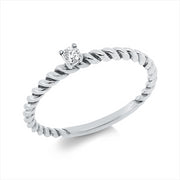 Ring    aus 750/-18 Karat Weißgold mit 1 Diamant 0