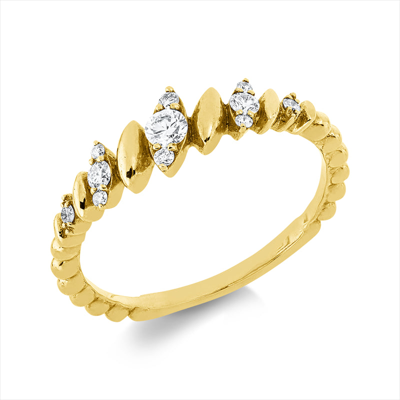 Ring    aus 750/-18 Karat Gelbgold mit 11 Diamanten 0