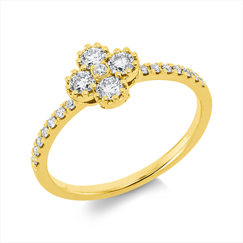 Ring    aus 750/-18 Karat Gelbgold mit 19 Diamanten 0