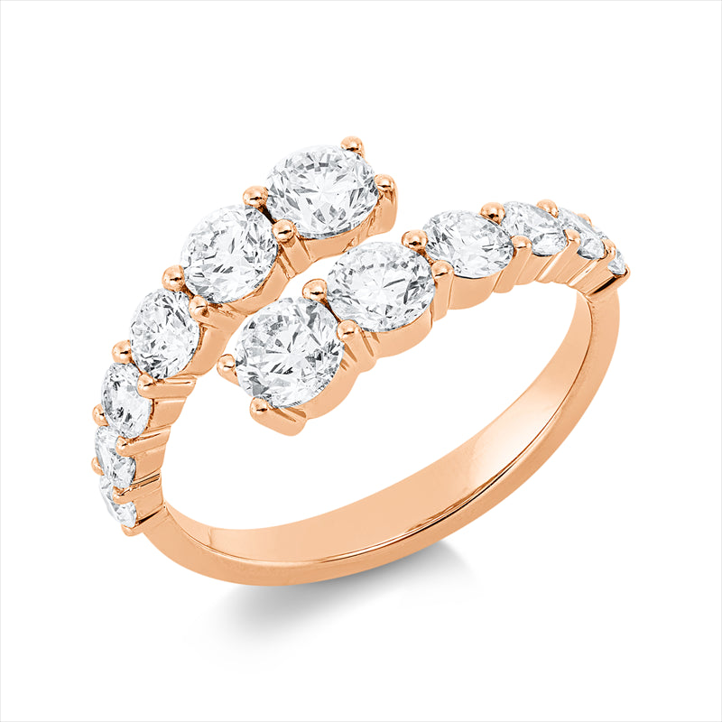 Ring    aus 750/-18 Karat Rotgold mit 12 Diamanten 1