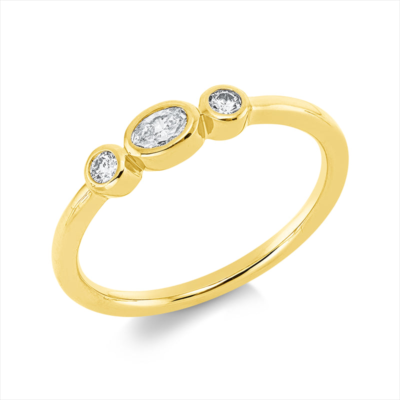 Ring    aus 750/-18 Karat Gelbgold mit 3 Diamanten 0