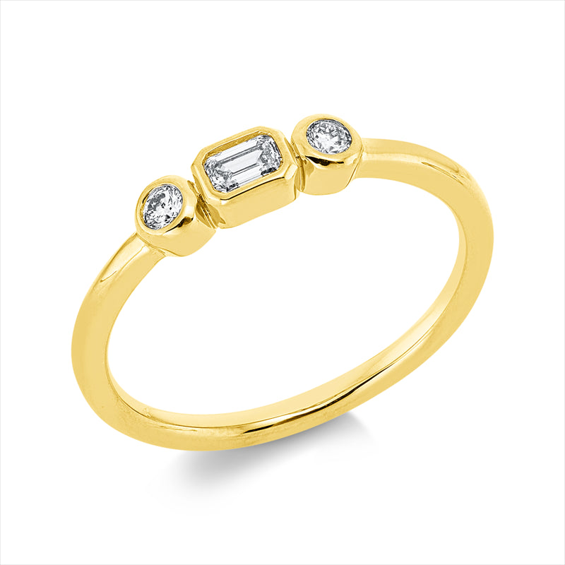 Ring    aus 750/-18 Karat Gelbgold mit 3 Diamanten 0