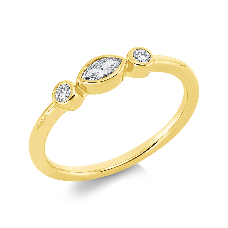 Ring    aus 750/-18 Karat Gelbgold mit 3 Diamanten 0