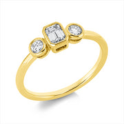 Ring    aus 750/-18 Karat Gelbgold mit 3 Diamanten 0